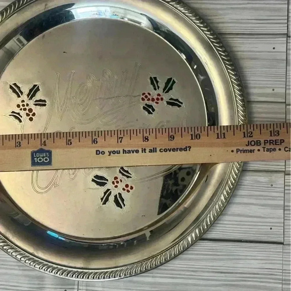 International Silver Christmas Serving Platter - Picture 2 of 5